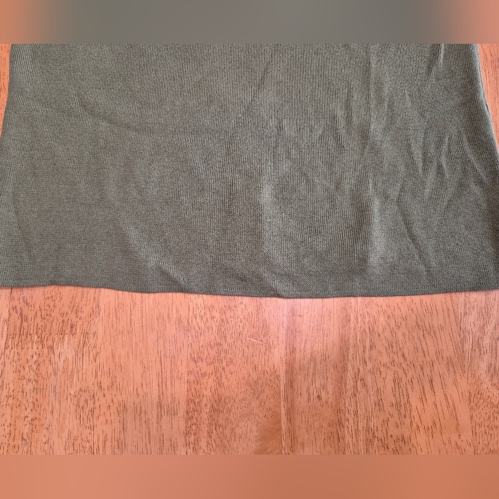 Euc Coldwater Creek Silk Blend Olive Green Sleeve… - image 3